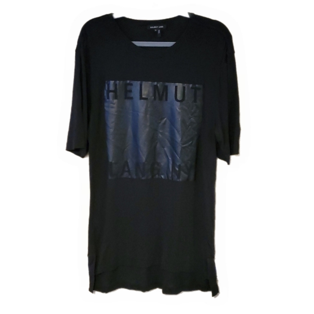 Helmut Lang Box Fit Film Print Tee Shirt In Black Size M